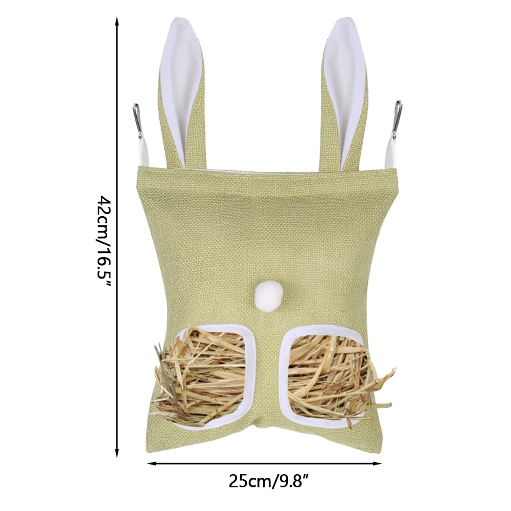 Sac a Foin pour Lapins,Mangeoire a Foin Suspendue pour Cochon d'Inde avec 2/3 Trous pour Chinchillas,Hamsters,Petits Animaux de Compagnie et Animaux