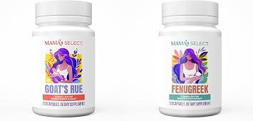 Mamas Select Lactation Support Bundle Goats Rue + Fenugreek Herbal Breastfeeding Support for Milk Supply & Postnatal Wellness | 120 Capsules Each | Non-GMO, Allergen-Free