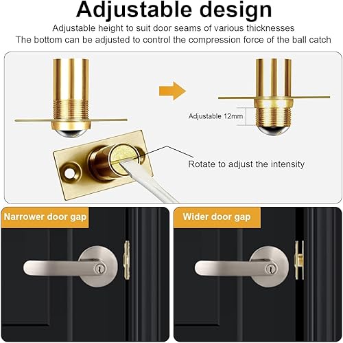 Miniatura 18 de Jiayi - Juego de 4 unidades ajustables para atrapar bolas para puerta francesa, bola de atrapamiento de bola en la puerta de bola de la puerta
