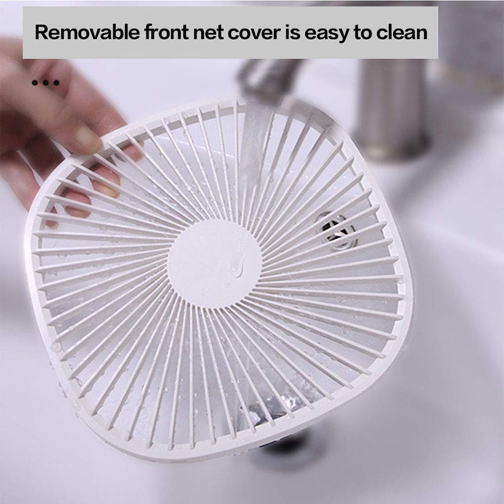 Ventilatore portatile ricaricabile, Ventilatore silenzioso con telecomando, Ventilatore da scrivania USB, Ventilatore elettrico pieghevole per ufficio, casa, campeggio,Bianca