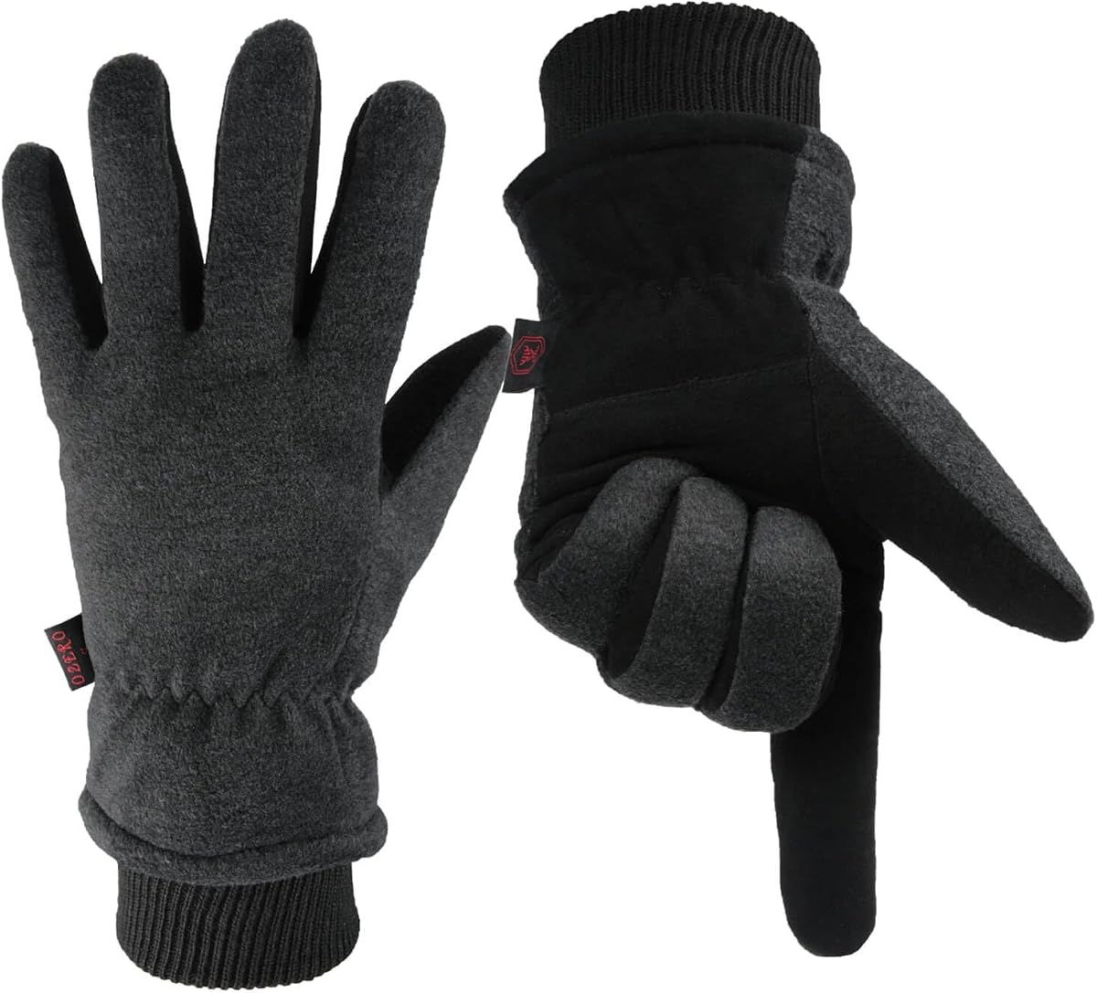 Guantes de invierno OZERO para hombre y mujer -30°F Piel de ciervo Guante resistente al viento y al frío resistente al agua para conducir senderismo