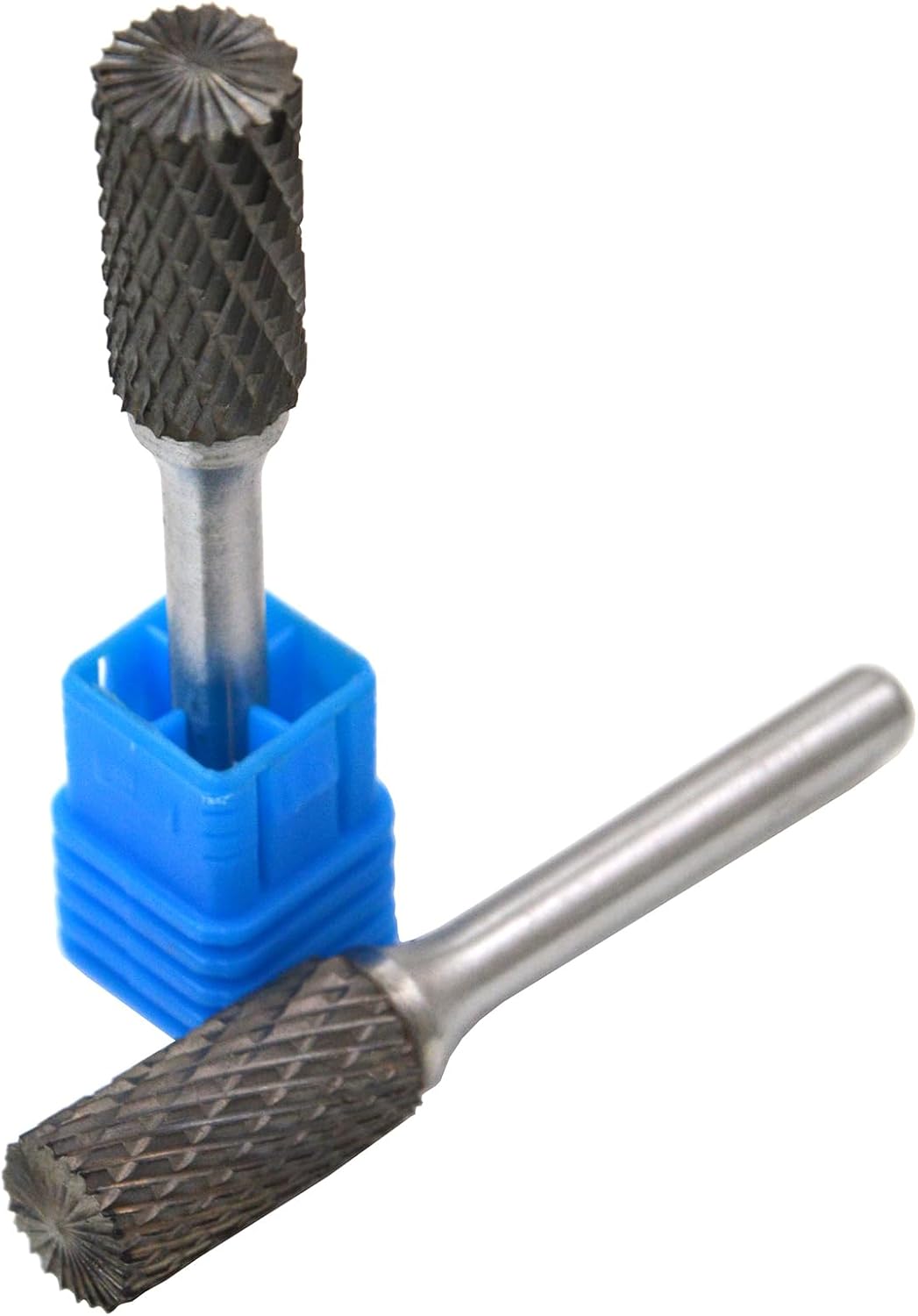 5Pcs,1/2 Dia.Flat Cylinder Solid Carbide Burrs Heavy Duty Carbide Grinding Heads Chamfering Abrasion Industrial Deburring Rotary Tools for Steel Metal Straight Edges Flat Bottom Metalworking