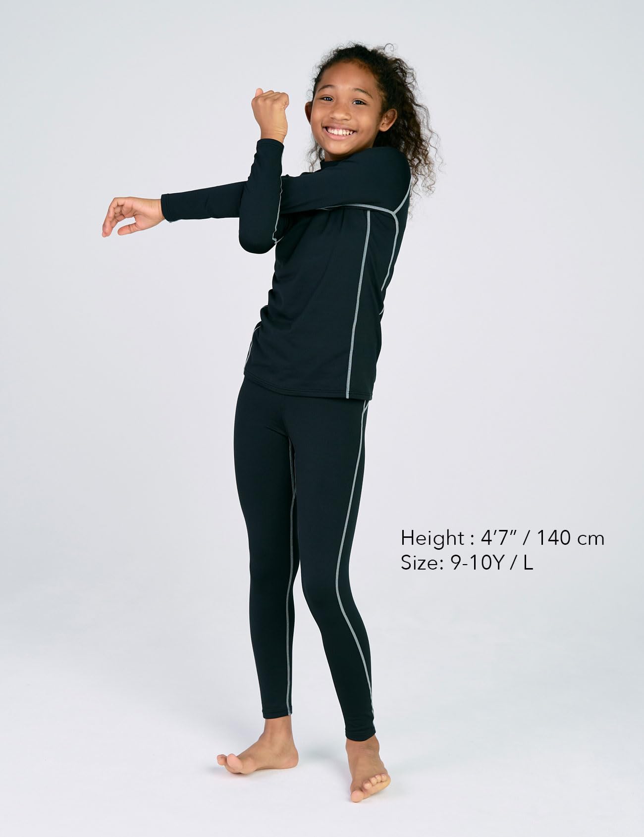 LAPASA Set Termico Sportivo Bambina Traspirante Strato Base Peso Leggero Maglia e Pantaloni Calzamaglia G18