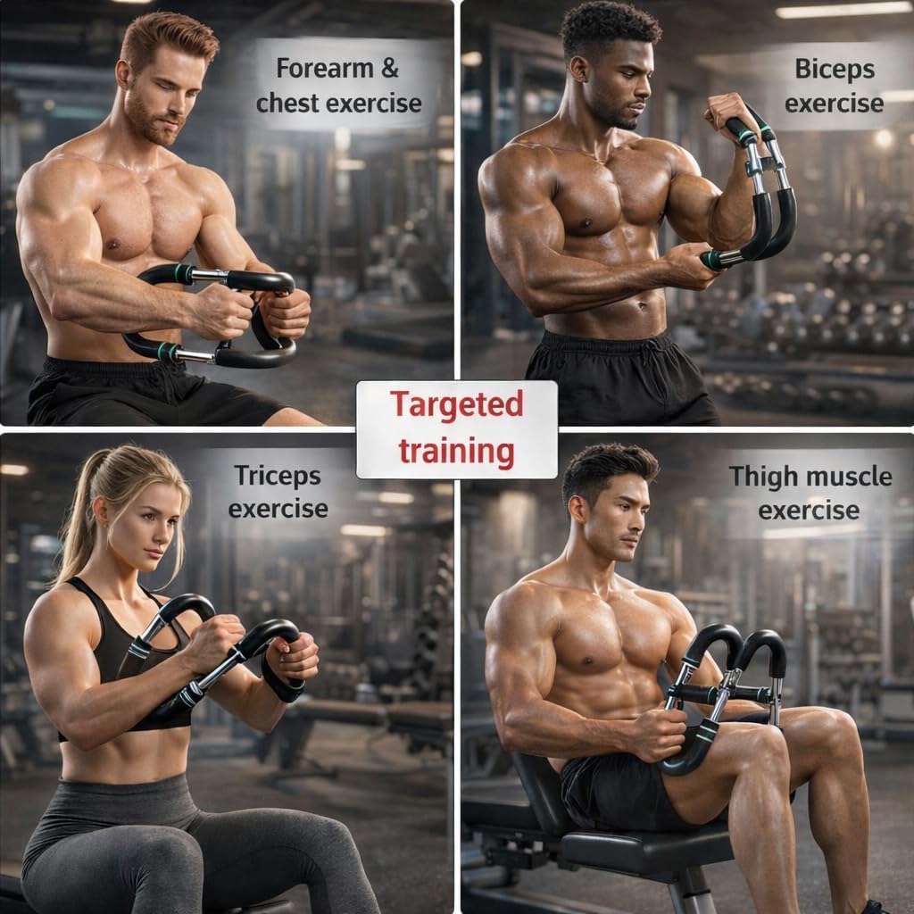 Twister Arm Trainer & Hand Grip Strengthener Set 6-in-1 - Adjustable Forearm Trainer, Chest Expander, Finger Exerciser - Upper Body Workout Equipment for Home Strength Training