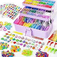 Inscraft 17500+ Rubber Loom Bands with 3 Layer Blue Container, 28