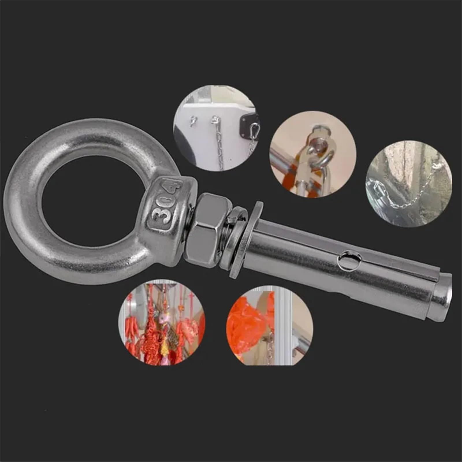 Dübel 10mm M6 6 mm Betonhülsenanker Hebeösen-Erweiterungsbolzen 304 Edelstahl A2 – 70(M6X100mm-10pcs)