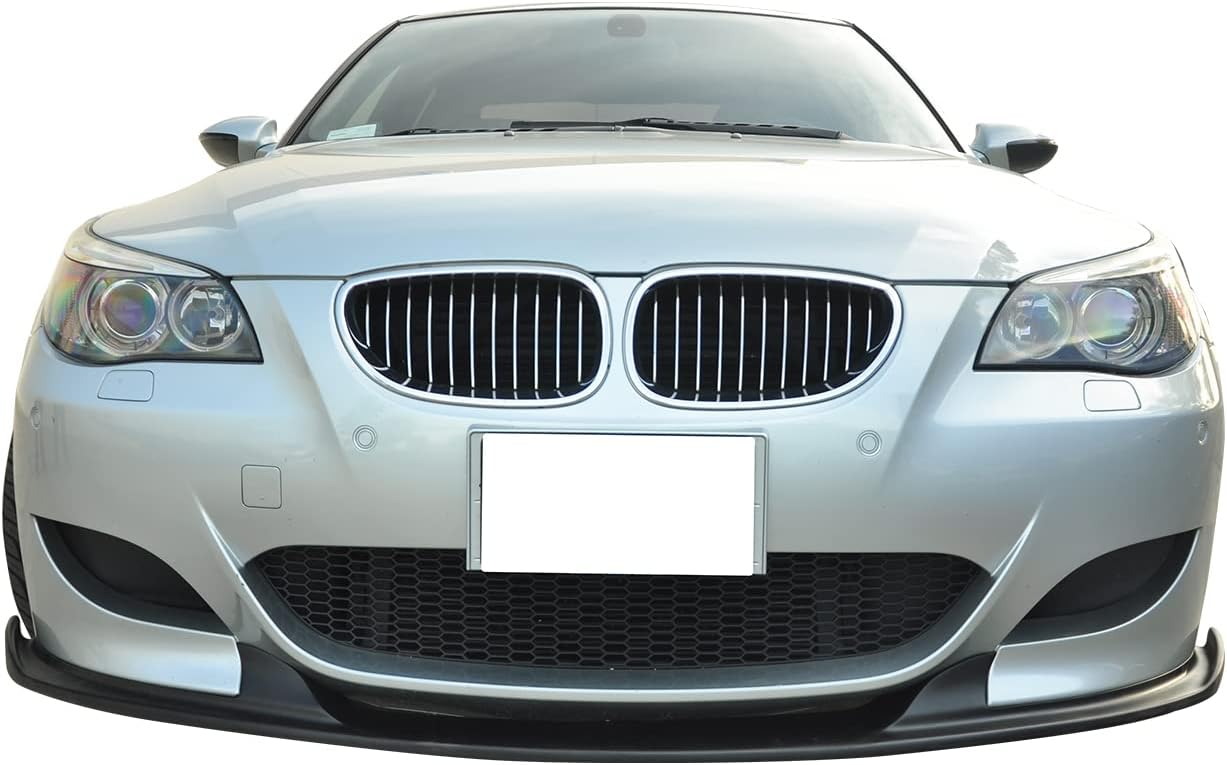 IKON MOTORSPORTS, Front Bumper Lip Compatible with 2006-2010 BMW E60 M5, Air Dam Chin Splitter Front Bumper Lip Spoiler H Style PU Polyurethane Painted #317 Orientblau Metallic, 2007 2008 2009