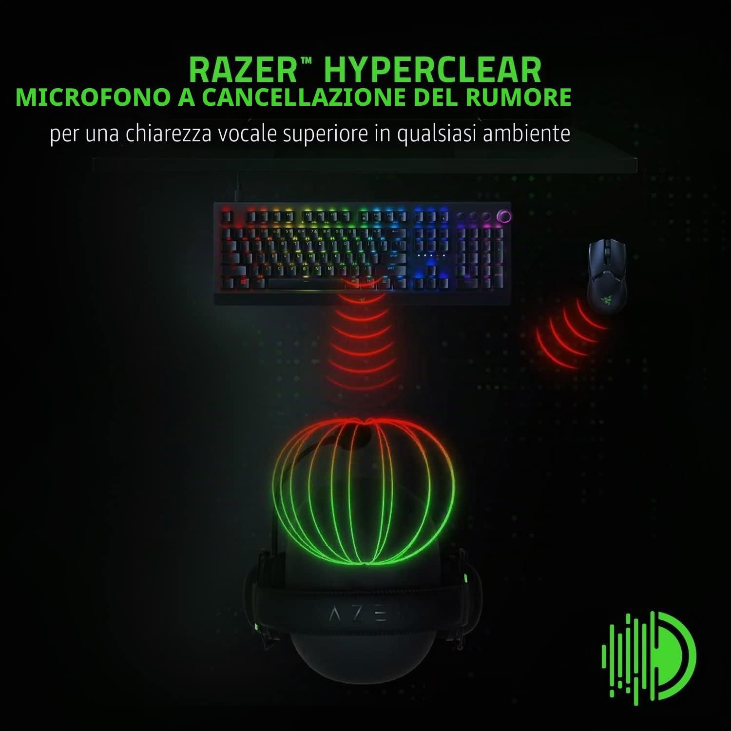 Razer BlackShark V2 X Gaming Headset: 7.1 Surround Sound - Driver 50 mm - Cuscino in memory foam - PC, PS4, PS5, Nintendo Switch, Xbox One, Xbox Series X & S, Mobile - Jack audio da 3,5 mm - Nero
