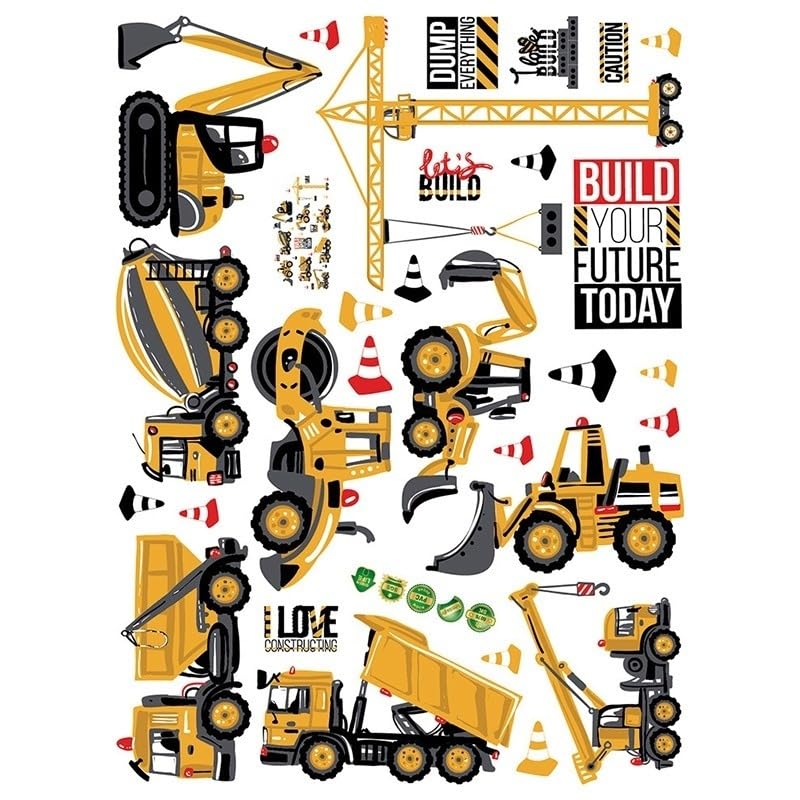 Vinilo Decorativo Camión Excavadora para Niños miniatura 2
