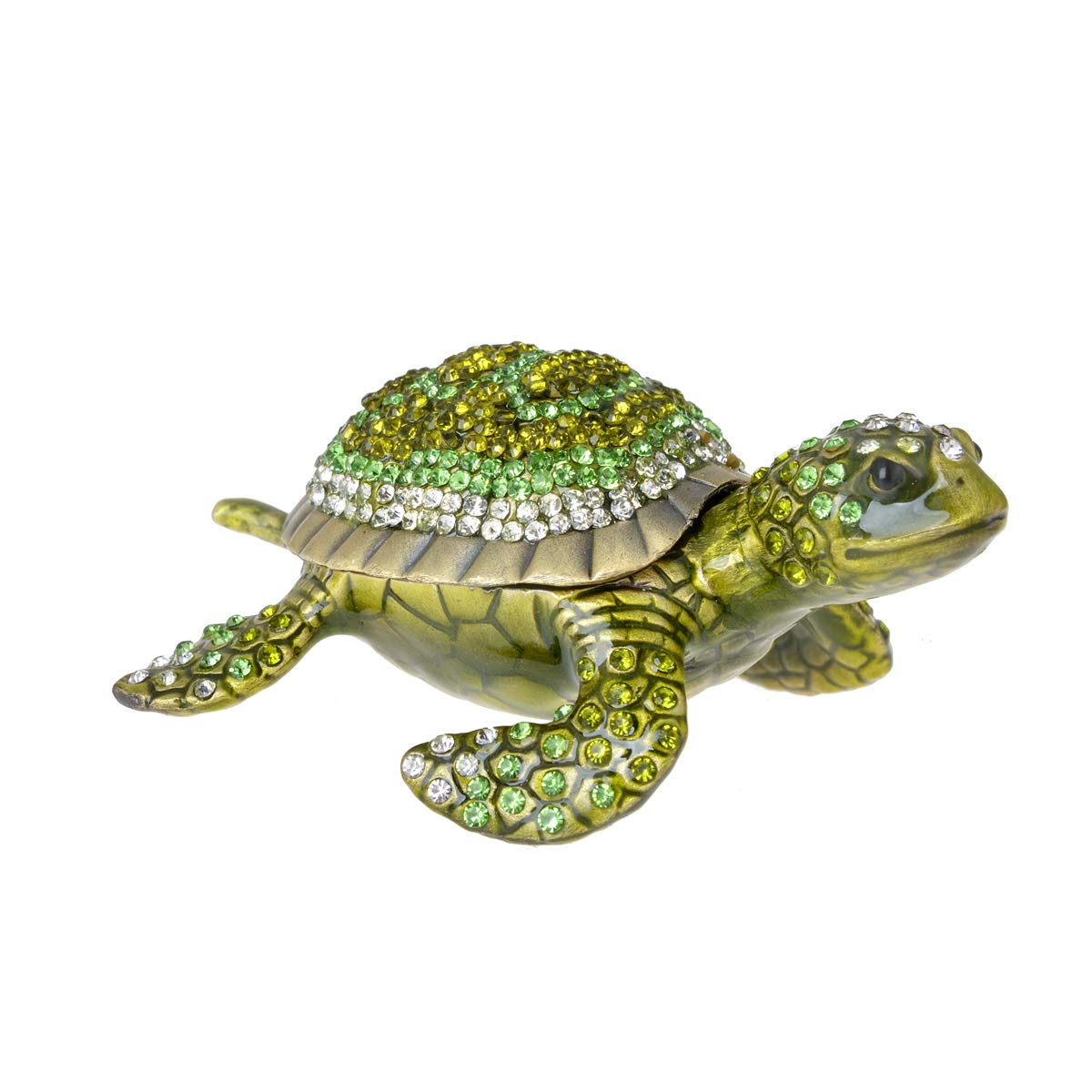 Buy FZJ Handmade Enmeled Sea Turtle Jewelry Box with Crystals Hinged Jewelry Holder Small Sea