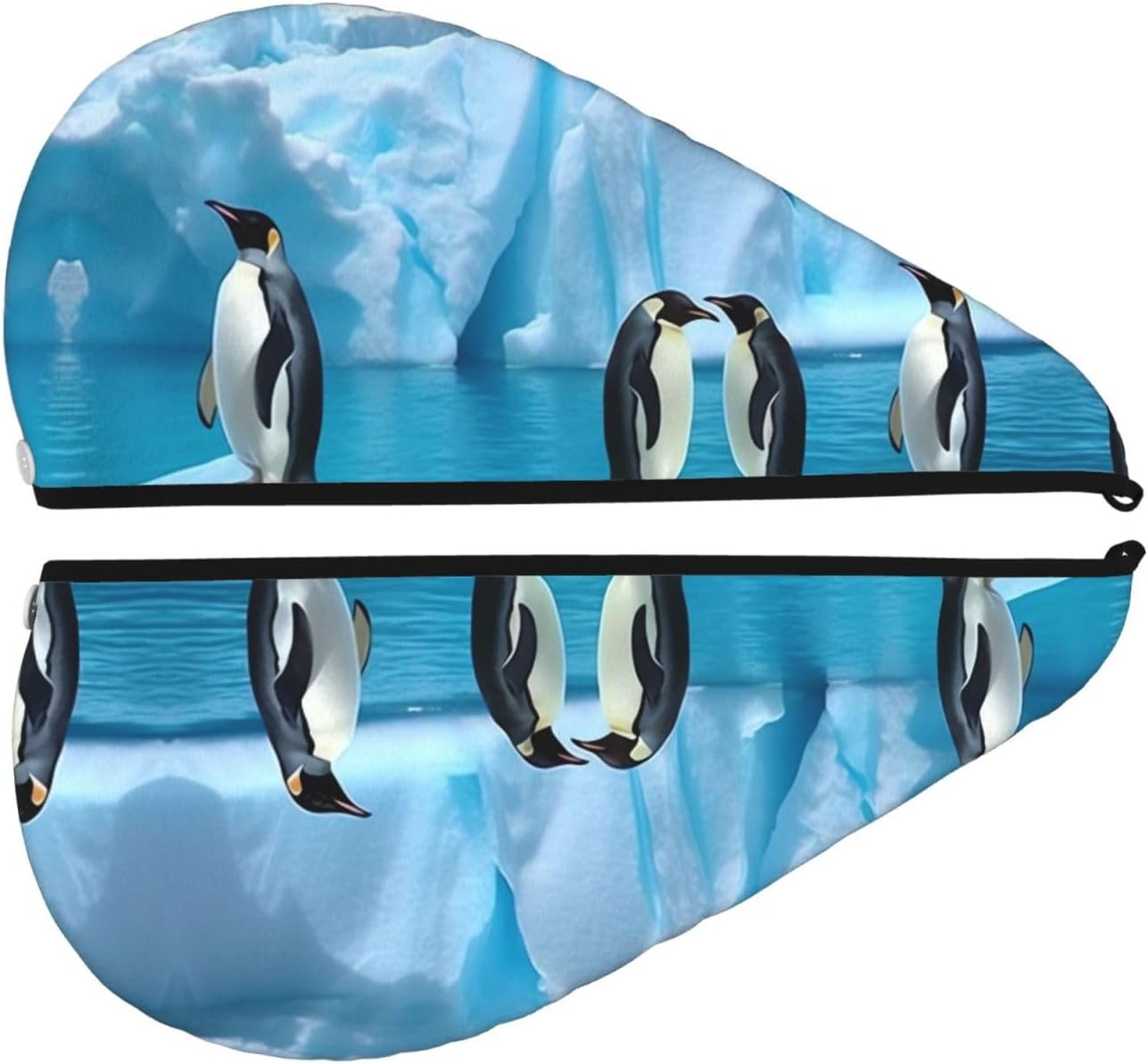 Penguins On The Iceberg Print Hair Towel Wrap Super Absorbent Microfiber Hair Drying Towel Quick Dry Hair Turban for Curly Long Thick Hair