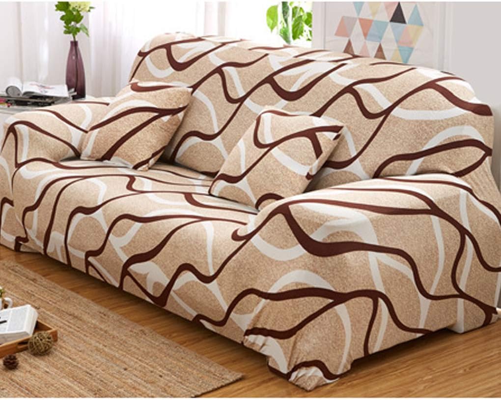 ZHOUXIAO High Stretch Seat Sofa slipcovers Farmhouse,1/2/3/4 seat Cushion Couch Cover with Elastic Bottom Furniture Protector Non-Slip Washable Printed Sofa Cover for Dogs, Pets (XL(235-300CM),B)
