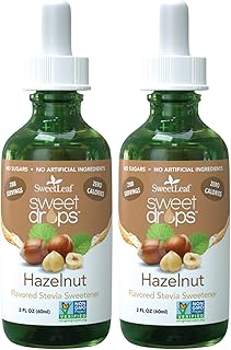 SweetLeaf Sweet Drops - Flavored Stevia Liquid Sweetener, Organic Stevia Extract, Zero Calories, Gluten Free, Keto Friendly, Non GMO, Natural Flavor, Sugar Alternative - Hazelnut, 2 Fl Oz (Pack of 2)