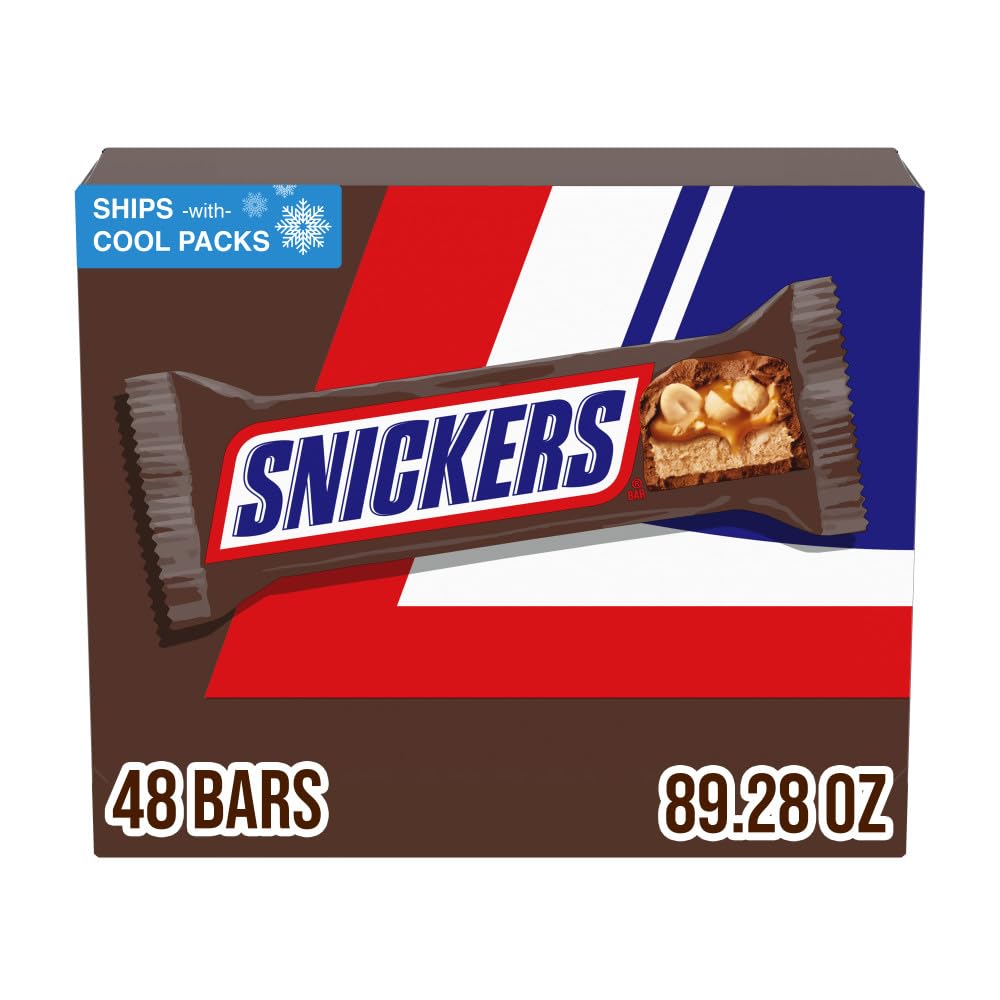 SNICKERS Singles Size Chocolate Candy Bars 1.86-Ounce Bar 48-Count Box