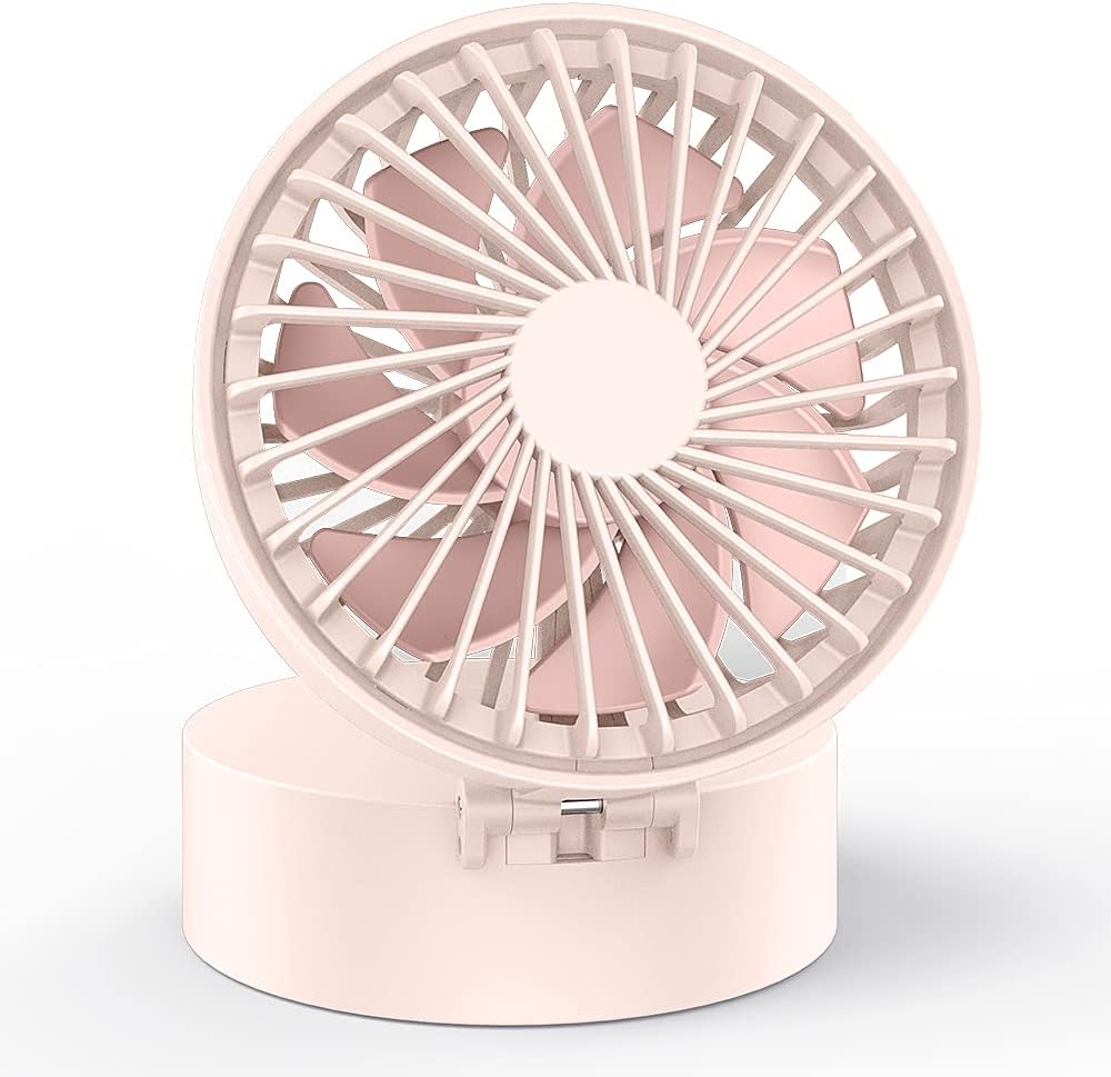 EasyAcc Hand Free Handheld Necklace Fan Mini Portable Outdoor Fan with 2600 mAh Rechargeable Battery 6-18 Working Hours Palm-sized and 3 Setting 181° Rotating Adjustment for Home and Travel