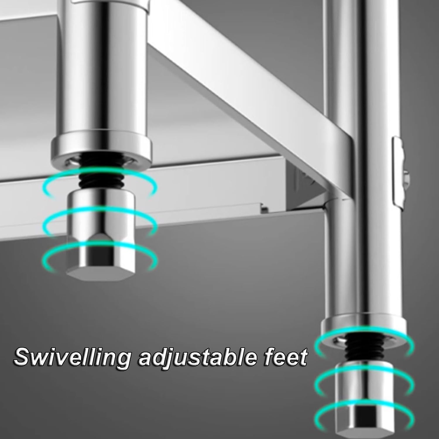 Freestanding Work Table Commercial Kitchen Work Table Stainless Steel Three-tier Work Table Rotatable Adjustable Feet Open Shelves Kitchen Preparation Counter Metal Table(80x50x80cm/31.5x19.7x31.5")