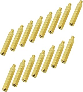 jing Male to Female Thread Spacer Screws Brass Hex Standoff M4 x 35mm 6mm PCB Pillar for Drone Quadcopter, Computer and Circuit Board, Pack of 15