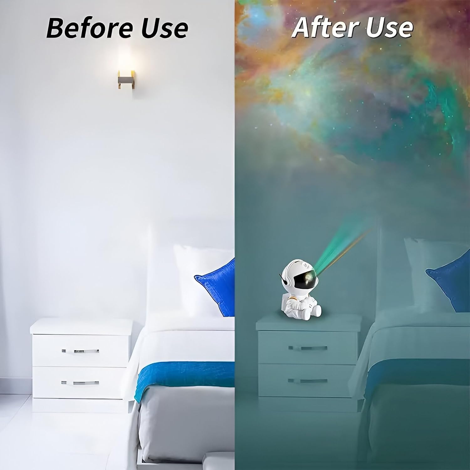 Astronaut Galaxy Projector– Star Projector Night Light, 8 Nebula Colors + Twinkling Stars, 360° Rotating Head, Remote, USB Powered, Room Decor for Birthday Christmas Gift for Kids Teens Adults