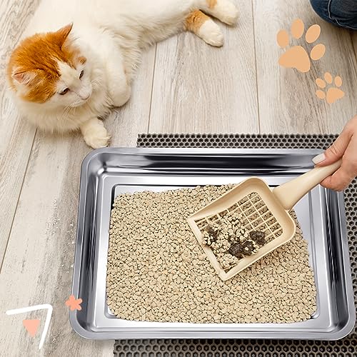 Arenero metálico para gatos 3 piezas pequeño miniatura 6