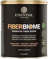 Essential Nutrition Fiber Biome, Suplemento de Fibras Prebióticas, Sabor Laranja, 330g, 30 Doses