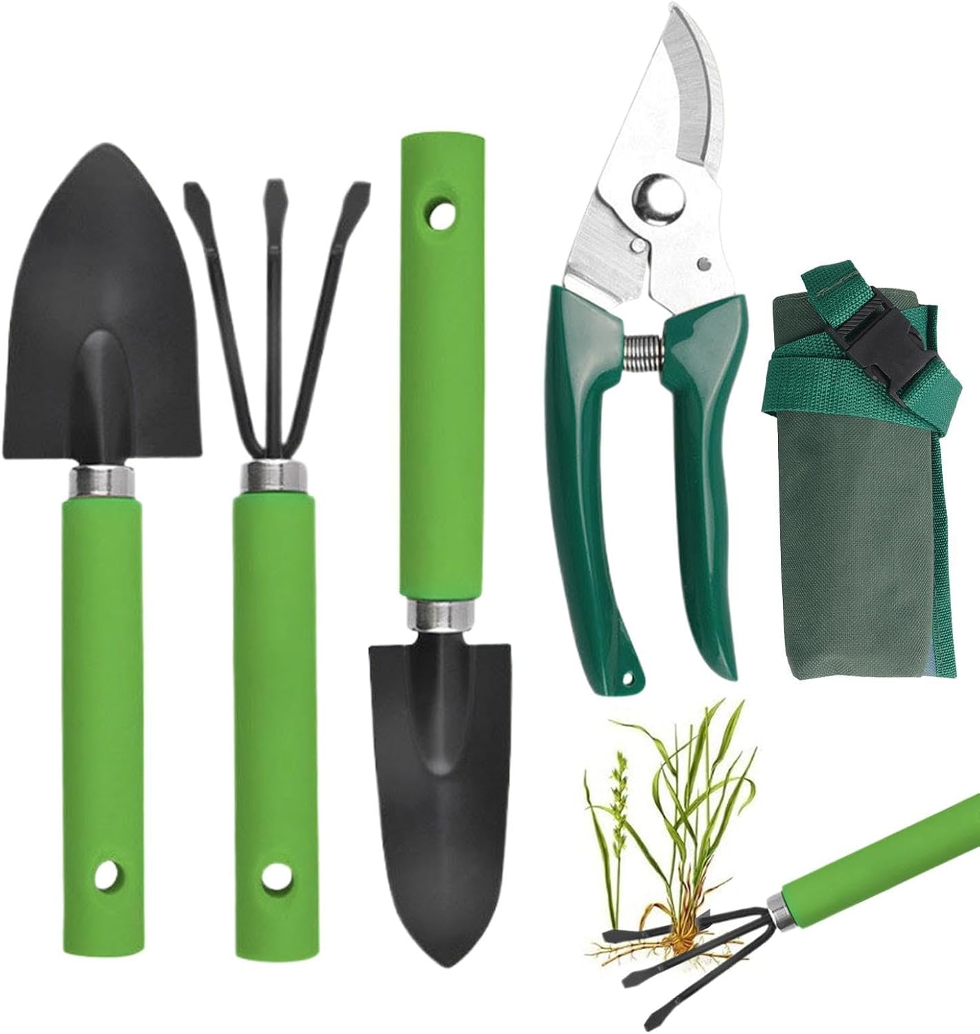 Garden Tools with Bag Pruner Shovel Rake Stainless Steel Wear-Resistant