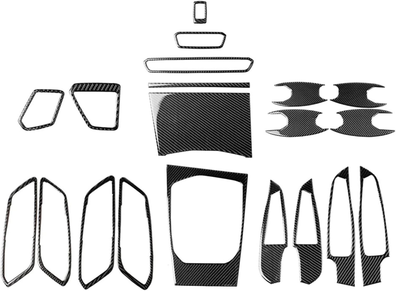 20pcs Car Interior Sticker Kit for bmws 3 Series G20 2019-2020 Carbon Fiber Frame Set Dashboard Steering Wheel Panel Cover Trim Fit for Left Hand Drive