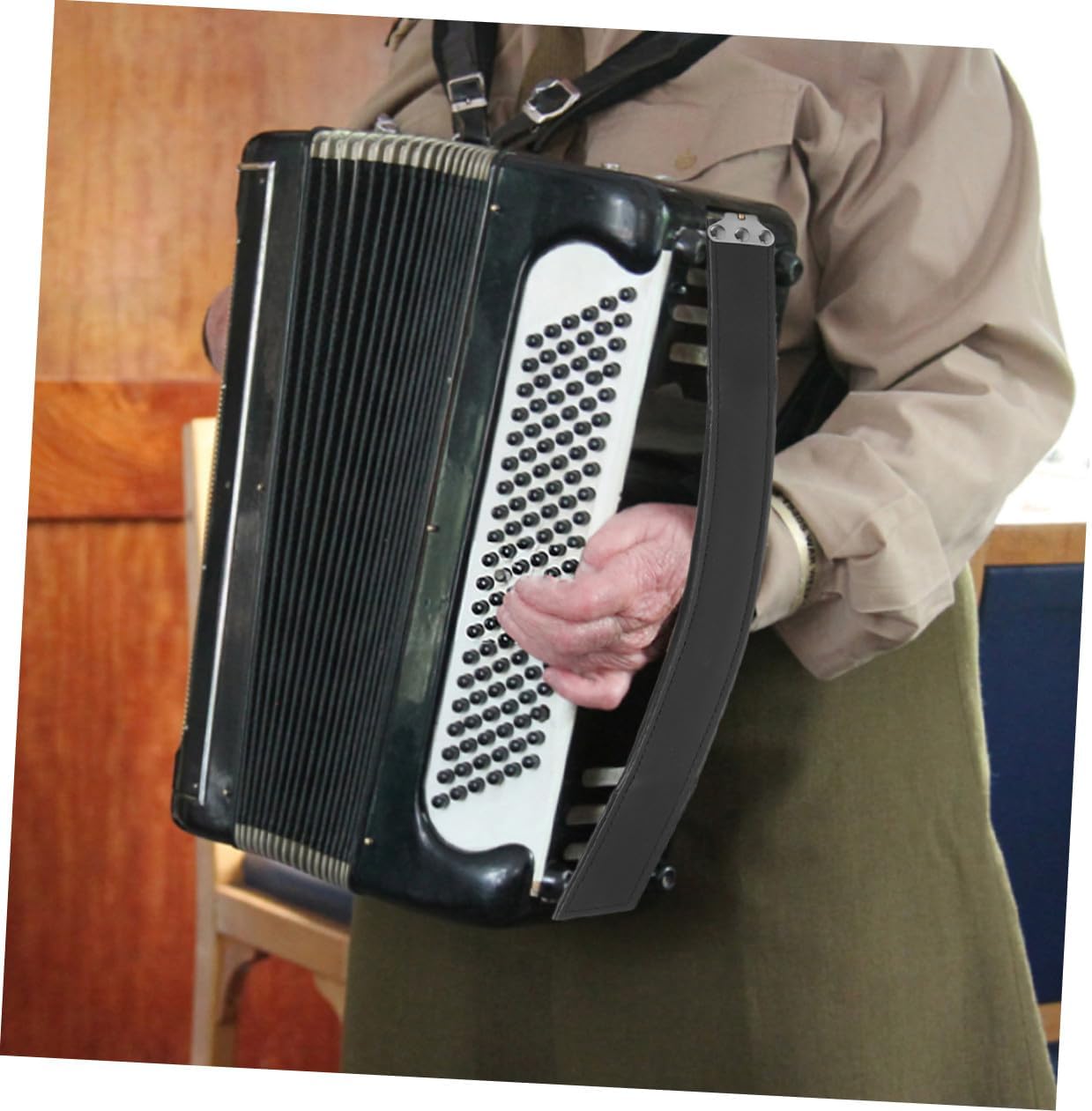 ERINGOGO Accordion Bass Left-handed Strap Comfortable Hand Belt for Easy Playing Accessory for Bass Accordions Minimum