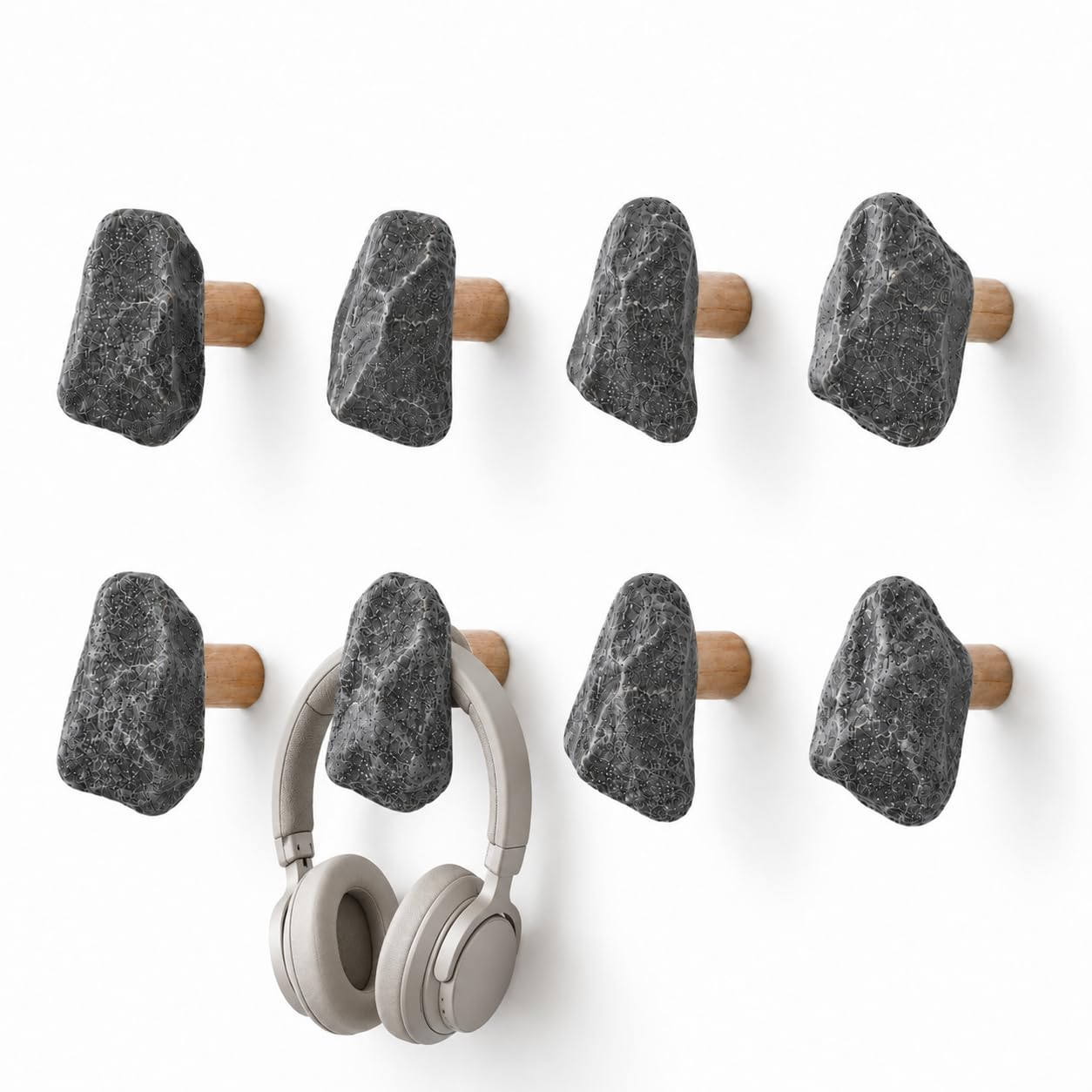 Coat Hooks Wall Mounted Coat Rack Hooks Easy Installation dark,8Pack