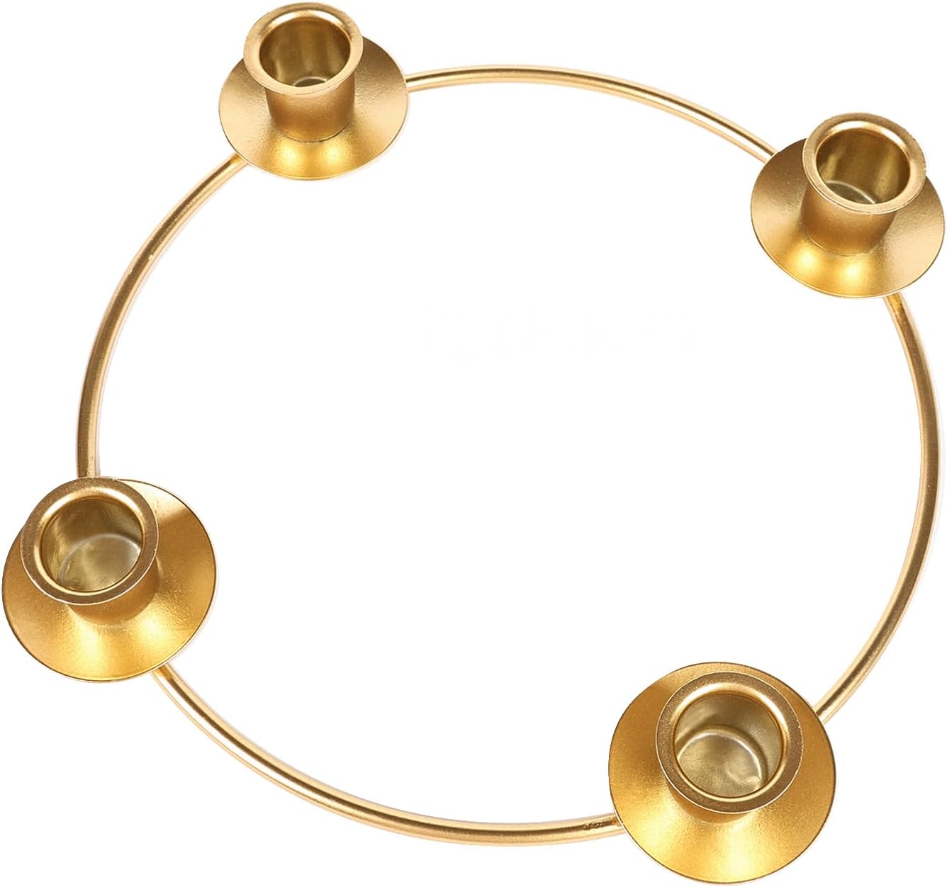 Advent Wreath Candle Holder, Christmas Candle Rings for Tapered Candles, Advent Wreath 5 Candle Holder for Christmas Festival Home Party Church Decor, Gold