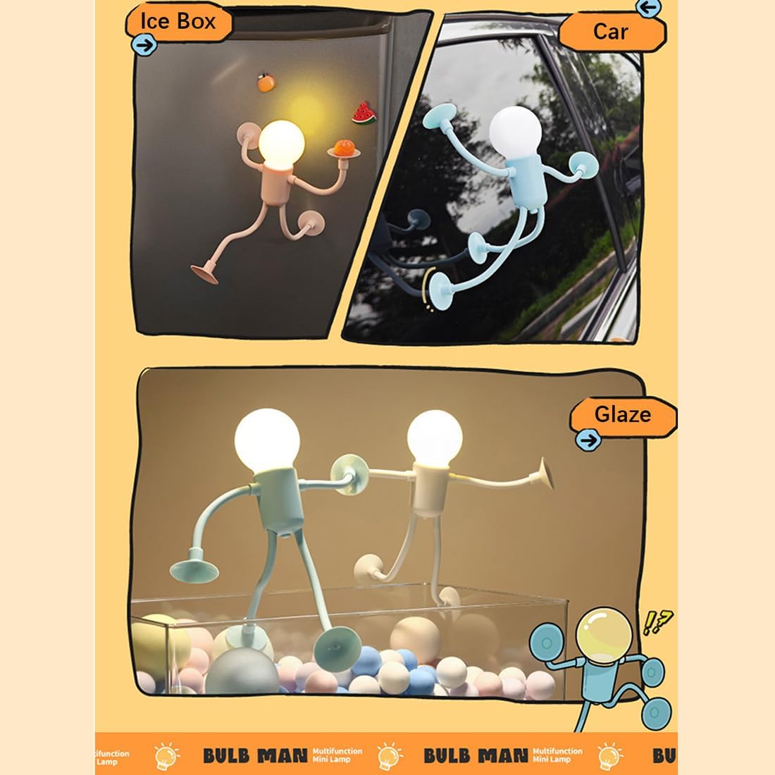 4 Pack Changeable Shape Funny Sportsman Night Light， Decorative Night Light for Bathroom Hallway Kitchen Christmas Decorations (Mix 4)