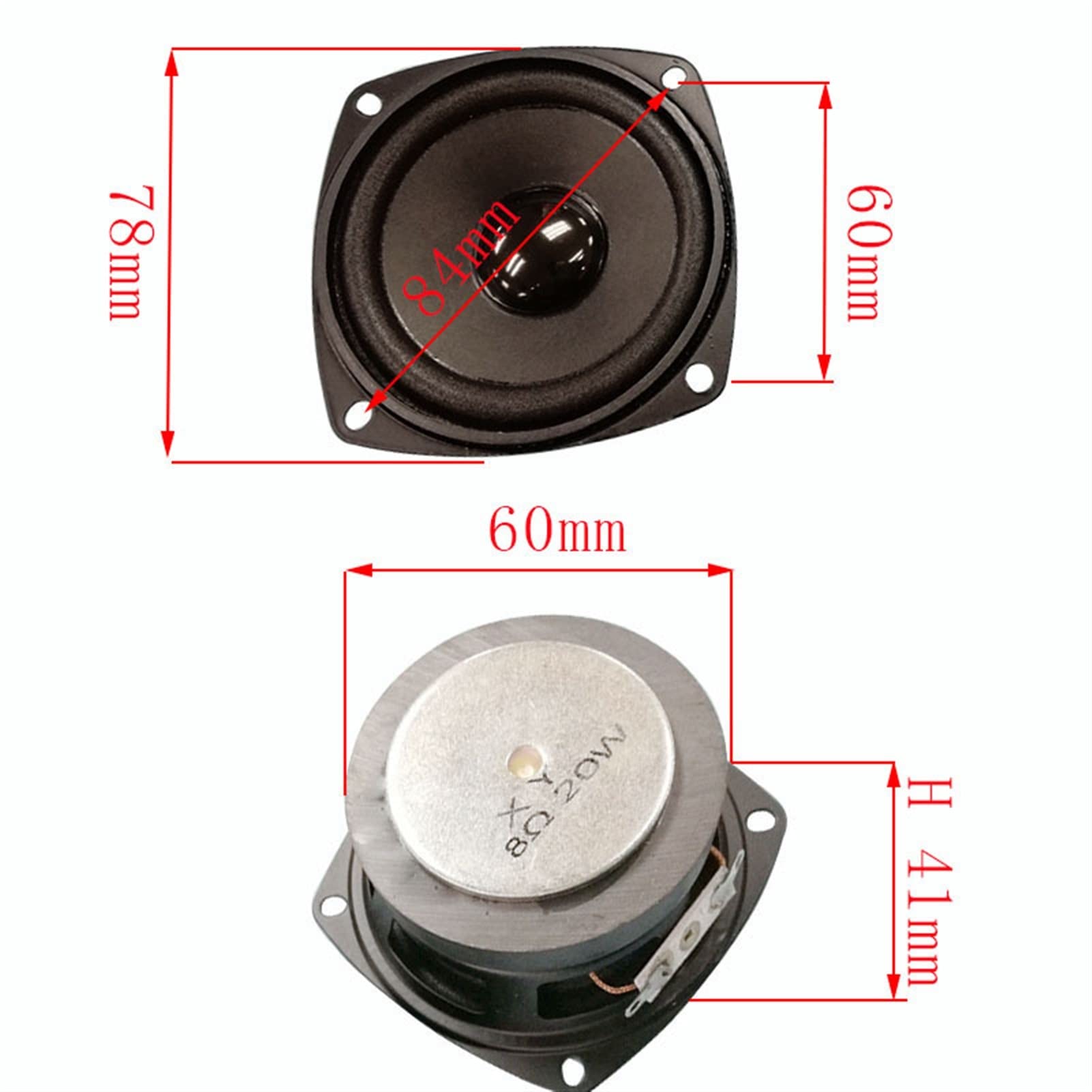 ARSMI 3 inch Full Range Audio-luidspreker 8OHM 20W HIFI Stereo Home Luidspreker for Bookshelf Speakers Desktop DIY 2 Pc's boekenplank audio (Color : 2 pcs