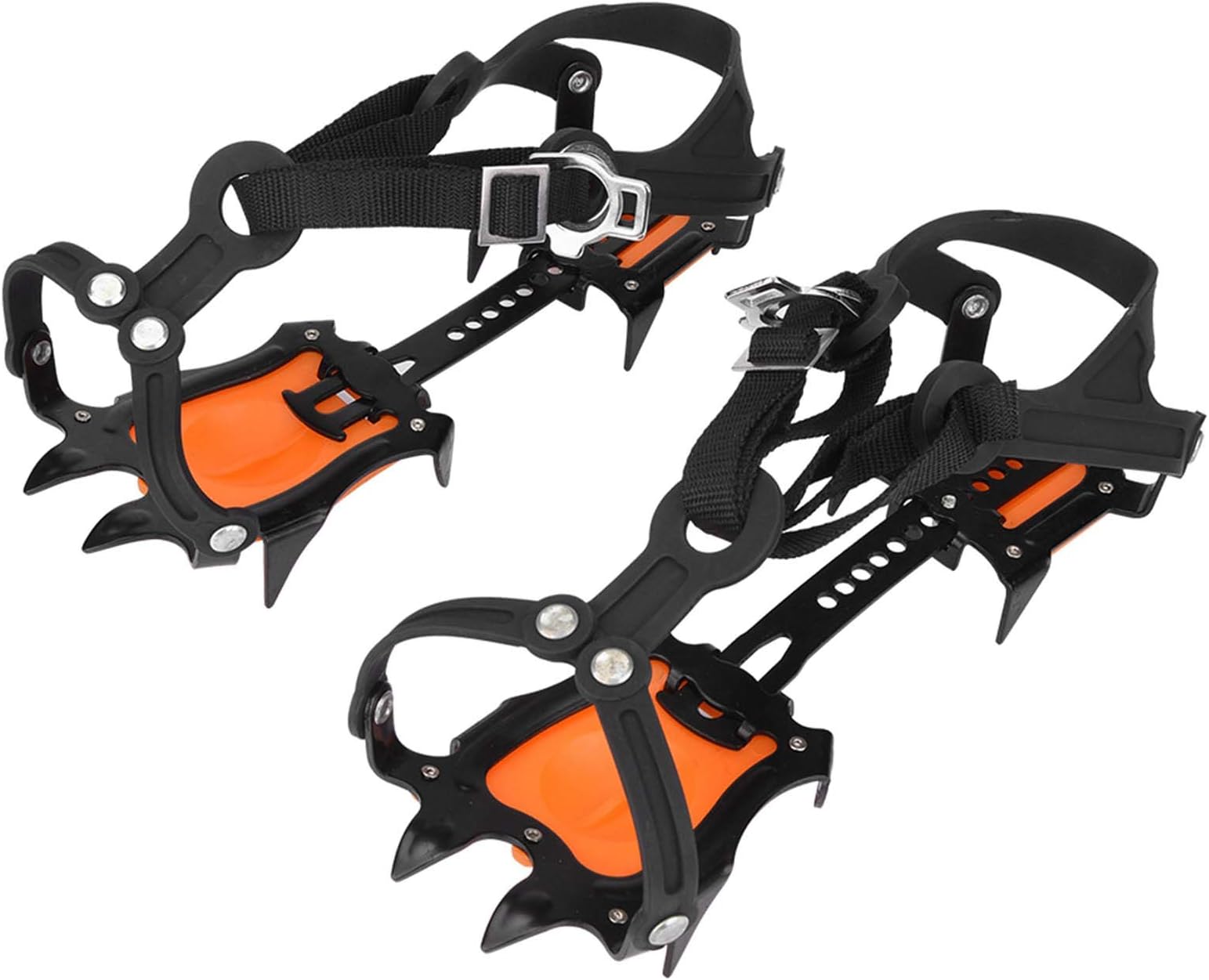 Ice Axe,Tbest Crampons for Hiking Boots,Portable Outdoor Sports 10 Toothed Snow Crampons Slip Resistant Ice