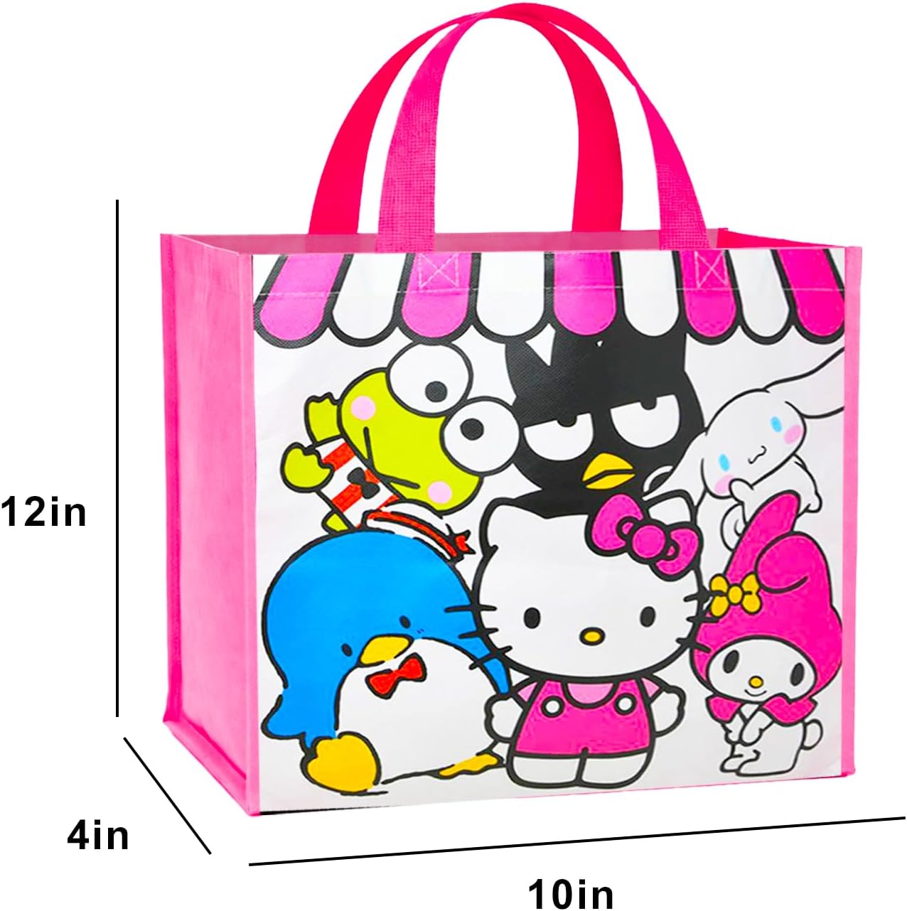 Hello Kitty Tote Bags, Assorted Reusable Grocery Bag- 3 Pack Bundle image 3
