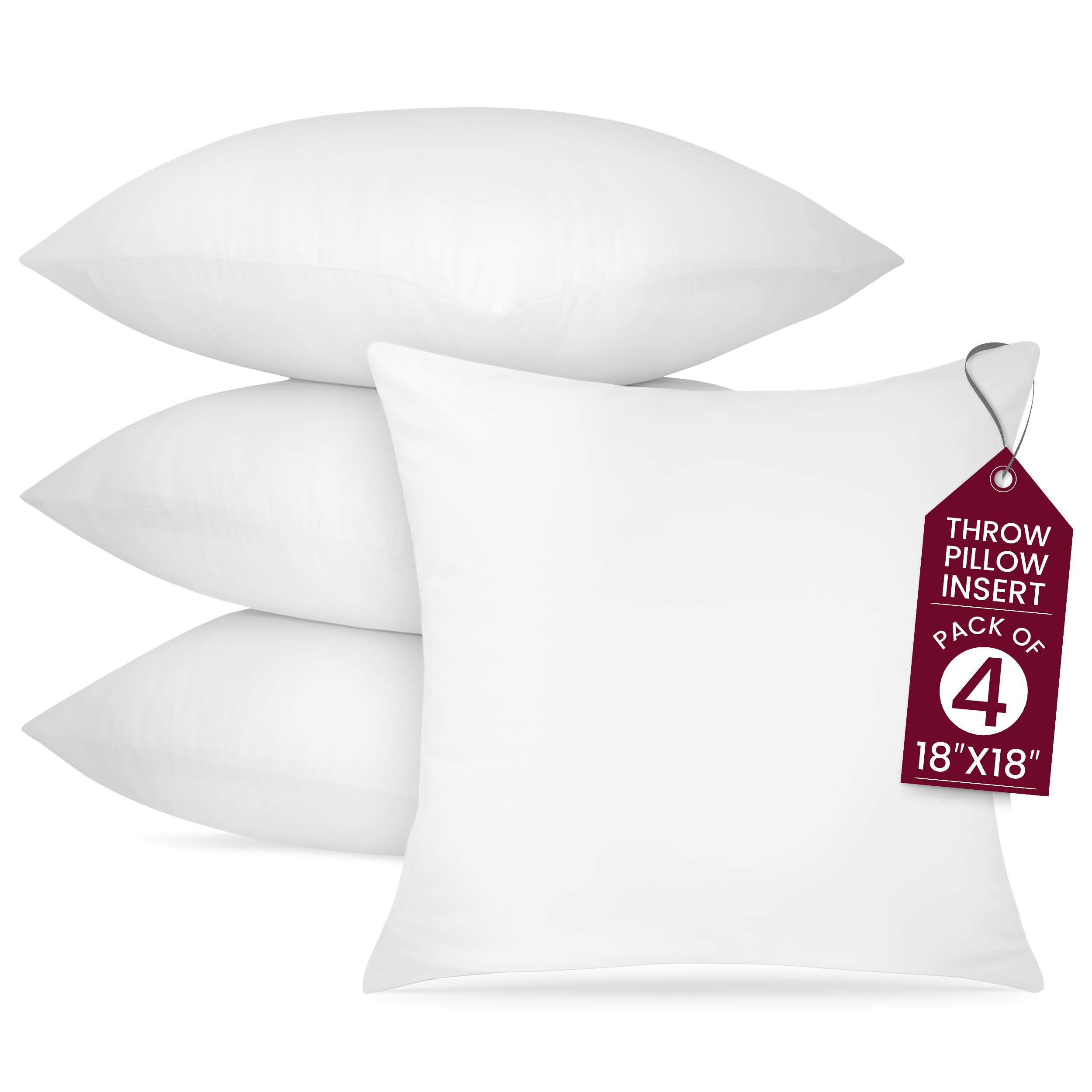 Amazon.com: Hannah Linen Throw Pillow Inserts 18x18 – 4 Pack