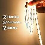 6.56FT/2M Led Light Strips, Warm White 2700K USB LED Tape Lights, USB 5V 640LEDs High Bright CRI93+ Flexible Dimmable for TV Backlight, Cabinet Lighting, Mirror, Bedroom Decor