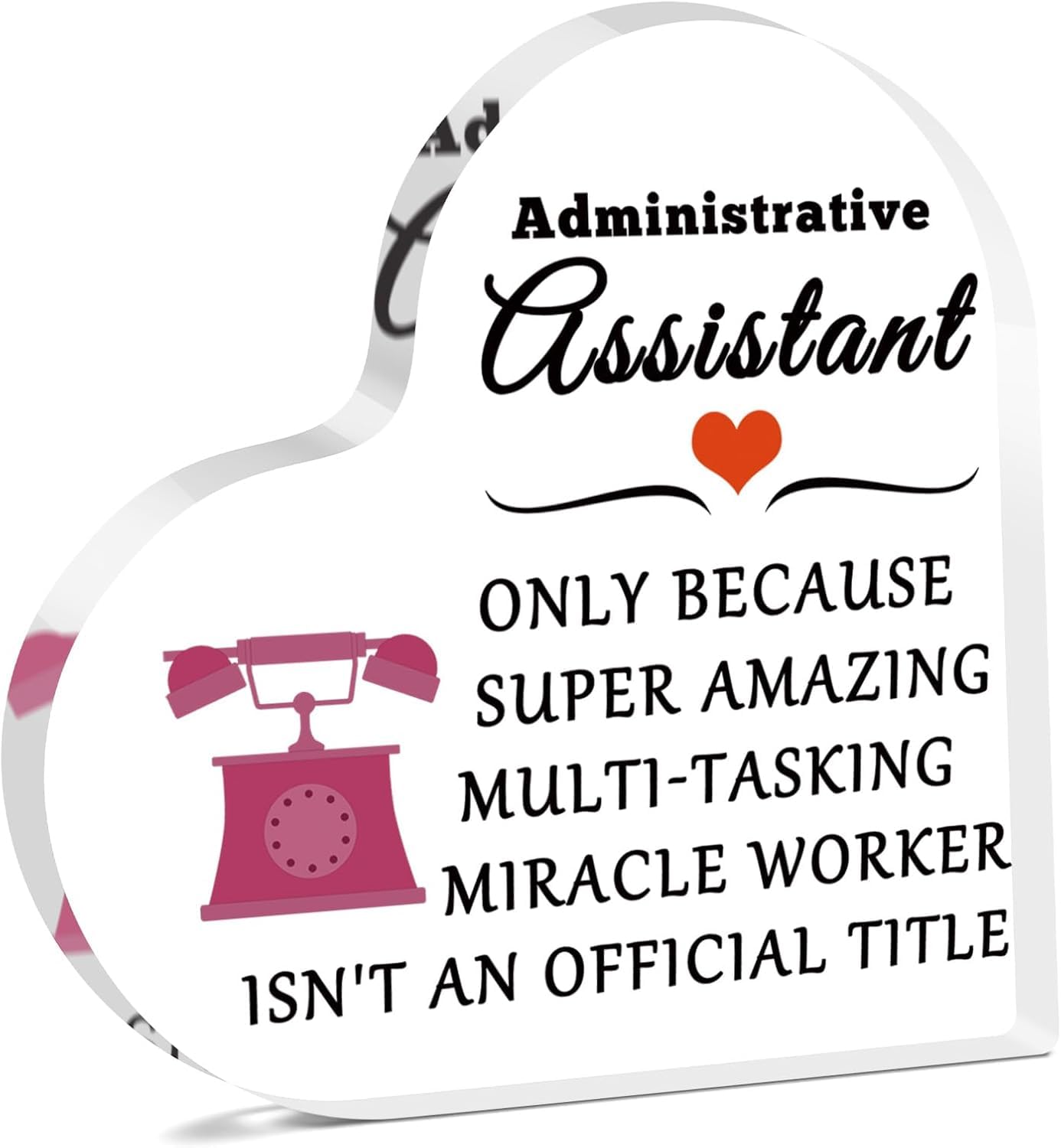 Administrative Assistant Gifts Acrylic Plaque Appreciation Gifts for Secretaries Coworkers Admin Professional Day Office Receptionist Secretary Desk Accessories Principal Thank You Gift 6 x 6 inch