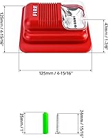 Vista 7 de QWORK Alarma de incendios, 12 / 24 V CC con cable de sonido y luz de alarma de incendios de advertencia estroboscópica de sirena, sensor de sistema