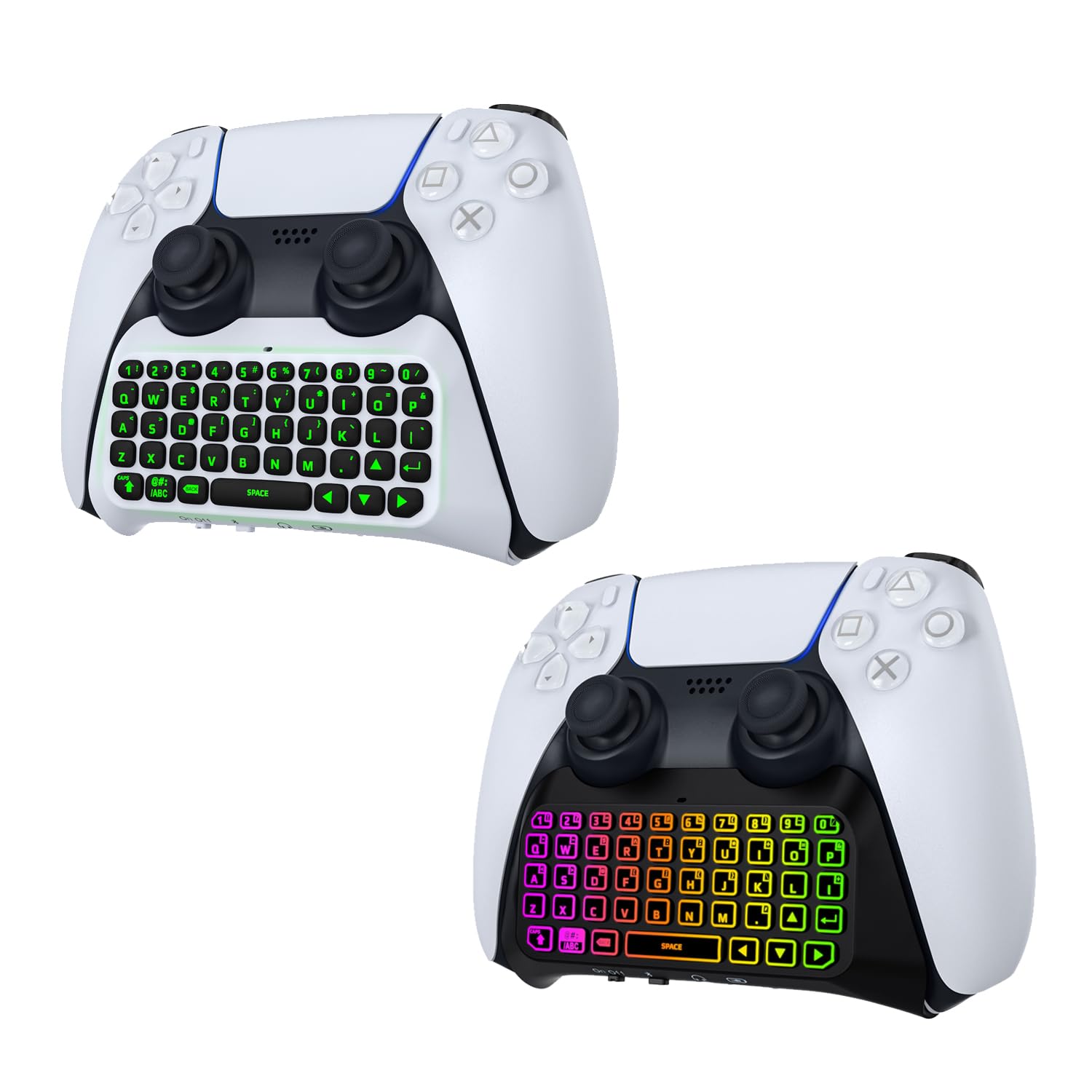 MoKo Bluetooth Wireless Mini Keypad Chatpad for PlayStation 5/Bluetooth Wireless Mini Gamepad Chatpad for PlayStation 5 with Upgraded Built-in Speaker & 3.5mm Audio Jack for PS5 Controller Accessories