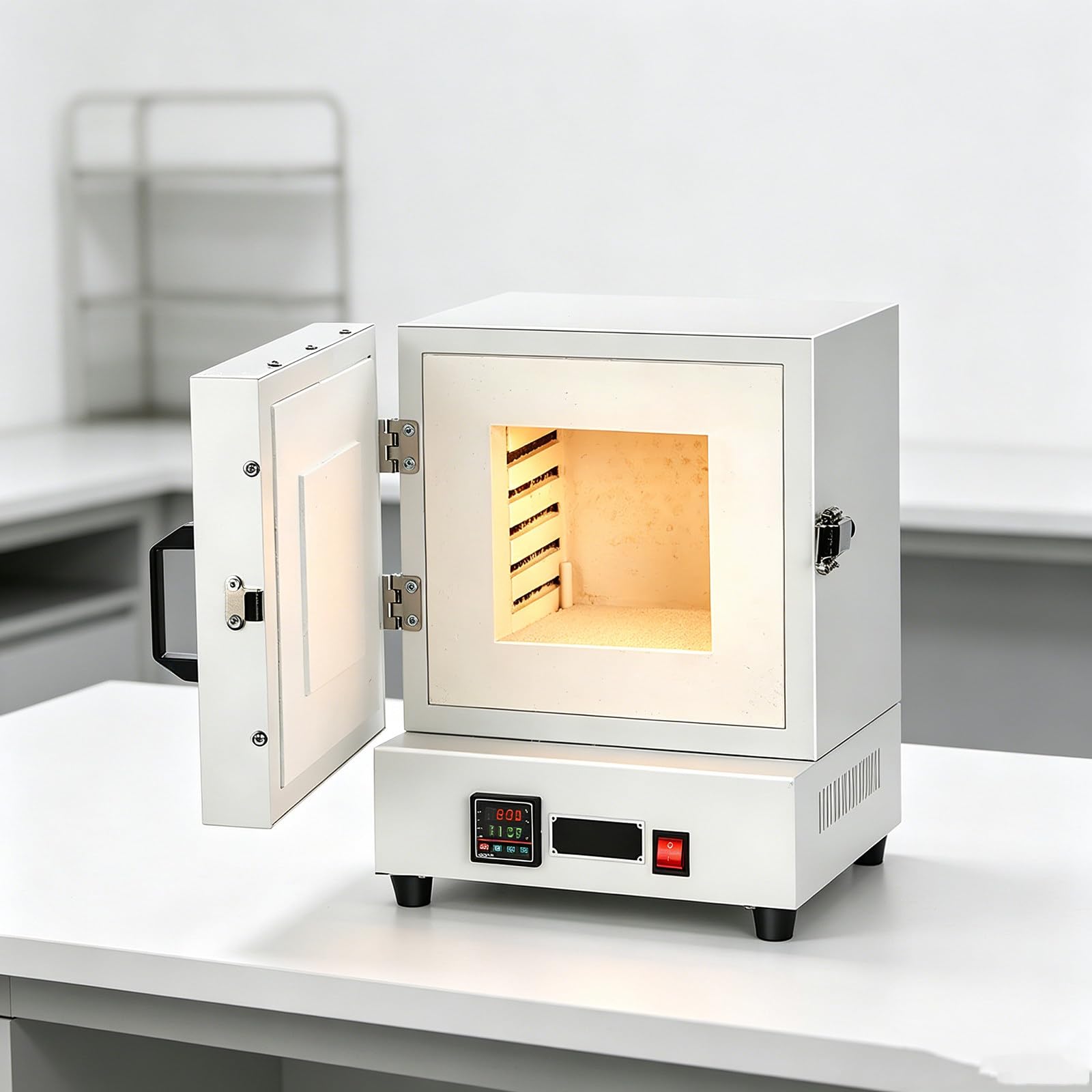 Elektryczny piec do spiekania, 2000W Piec wysokotemperaturowy 1150 ° C do topnienia metalu, zamknięty piec laboratoryjny, idealny do laboratoriów i zastosowań przemysłowychElektryczny piec do spiekani