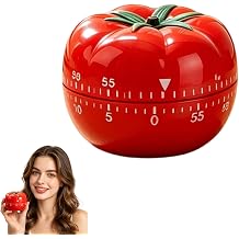 Pomodoro Tomato Timer, Mechanical Compact Kitchen Egg Timer 6.3x4.5cm