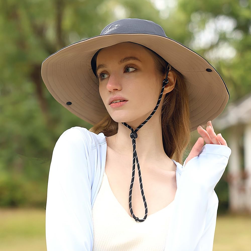 Wide Brim Sun Hat for Women Men UPF 50+ Fishing Hat Sun Protection Beach Gardening Hat SNH5M219T - Image 3