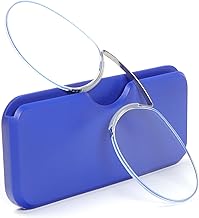 MMOWW Lesebrille mit Universal Kompaktetui für Damen und Herren, Ultraleichtes Monokel Lesehilfe Mini Nasenclip Drahtwicklung ohne Rahmen
