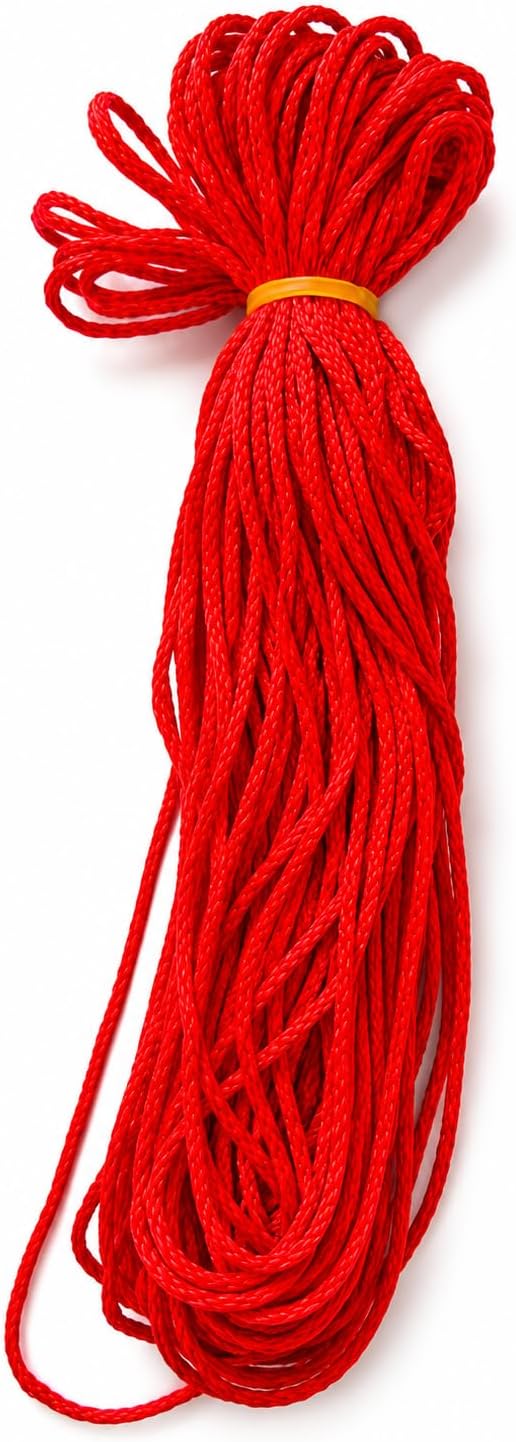 ADHAATA® Lal Dhaga Red String of Fate & Protection – 98 Ft (30m) Braided Sacred Cord, Mauli, Raksha Sutra, Wristband & Crafting Thread (Red)