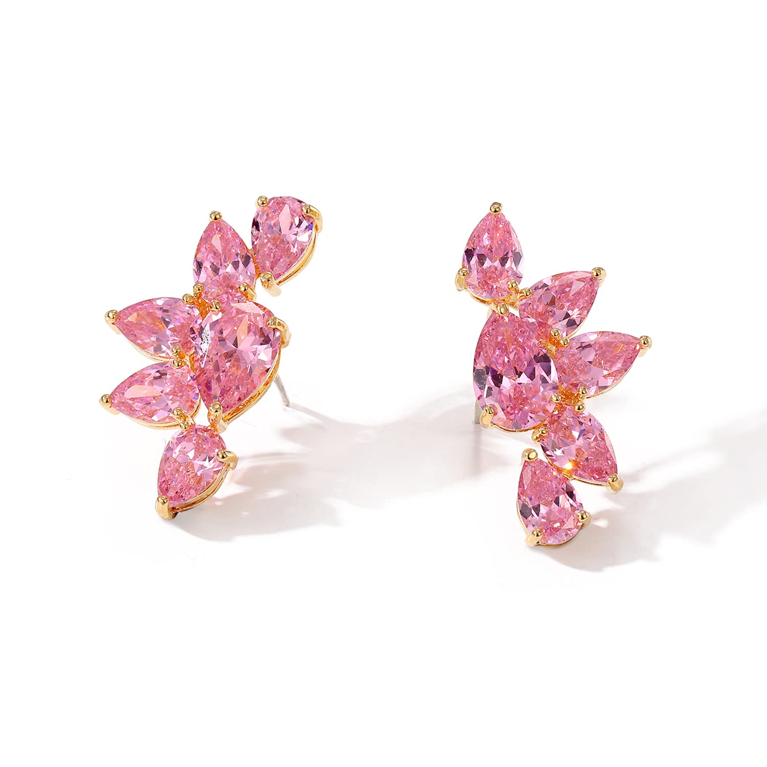 Wedding Earrings for Brides, Cubic Zirconia Simulated Diamond Earrings Sparkly Statement Earrings for Women Prom Birthday Party Jewelry