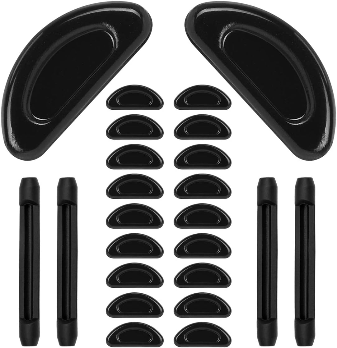 10 Pairs Eyeglass Nose Pads Silicone Soft Seft Adhesive Thin Anti-Slip Nosepads for Eyeglasses Glasses Sunglasses (Black 1mm)