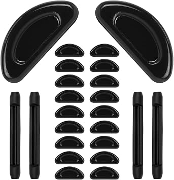 10 Pairs Eyeglass Nose Pads Silicone Soft Seft Adhesive Thin Anti-Slip Nosepads for Eyeglasses Glasses Sunglasses Black 1mm