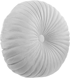 COMNESTBI Cojín De Suelo De Calabaza Cojín Redondo Decorativo De Felpa Blanca De Color Liso para El Hogar