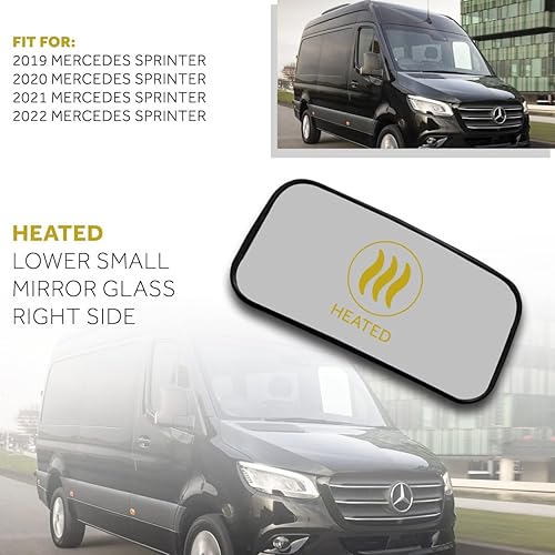 Miniatura 6 de Se adapta al espejo inferior Mercedes Sprinter de vidrio calefactado, punto ciego derecho del lado del pasajero 2019-2021