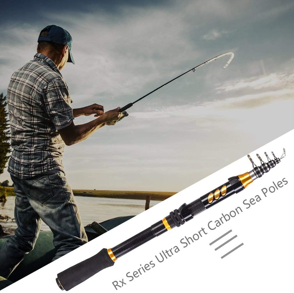 Portable Telescopic Fishing Rod, Carbon Fiber Lightweight Short Fishing Pole, M Action Fishing Rod for Fishing in All Seasons as Reservoirs, Lakes, Rivers, etc.