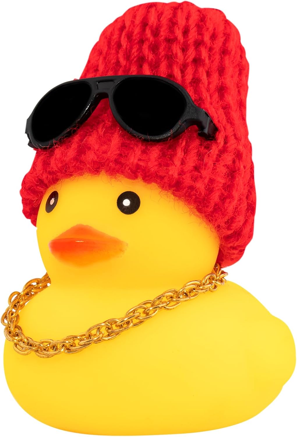 wonuu Rubber Duck Car Ornaments Yellow Duck Car Dashboard Decorations with Propeller Helmet for Christmas Decor and Home Decorations for Adults (U-Red)